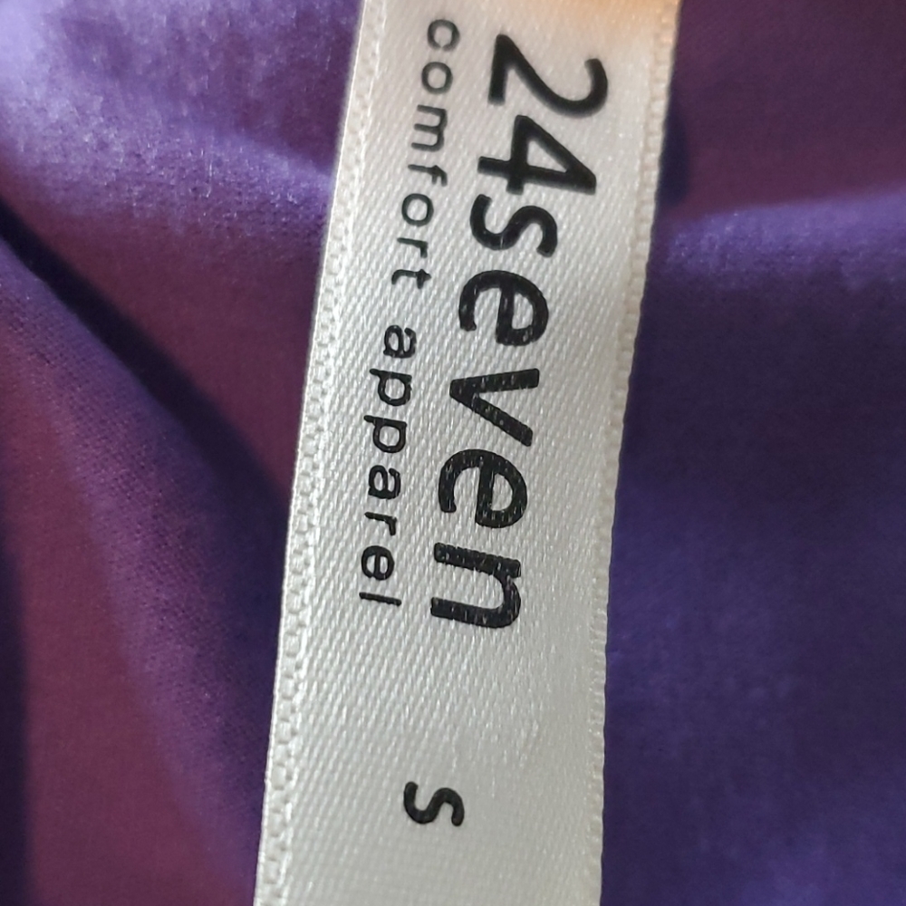 24/7 Comfort Apparel  VIBRANT PURPLE SCOOP NECK KNEE LENGTH DRESS IN SIZE  SMALL - Picture 10 of 11